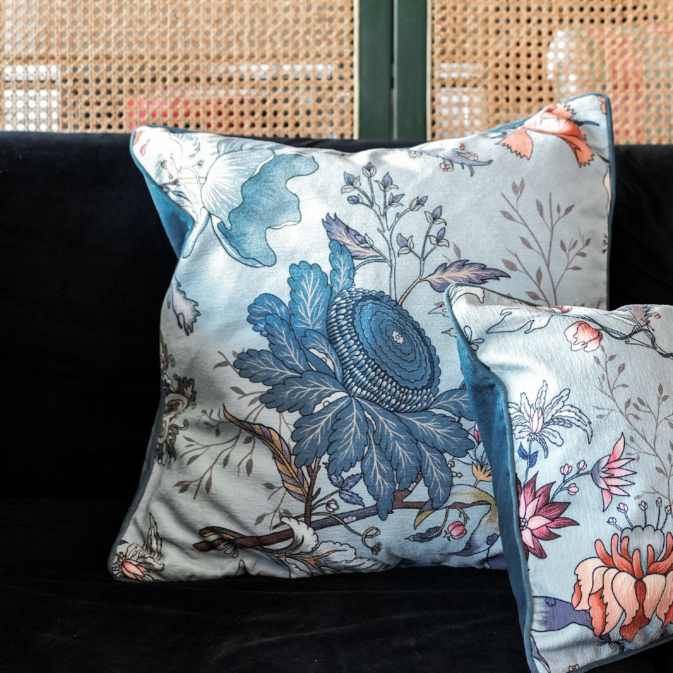 Floretta Light Blue - Throw Pillow Cover