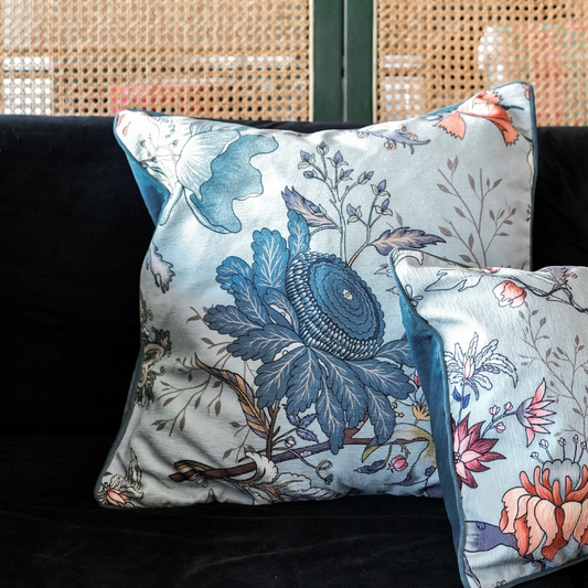 Floretta Light Blue - Throw Pillow Cover