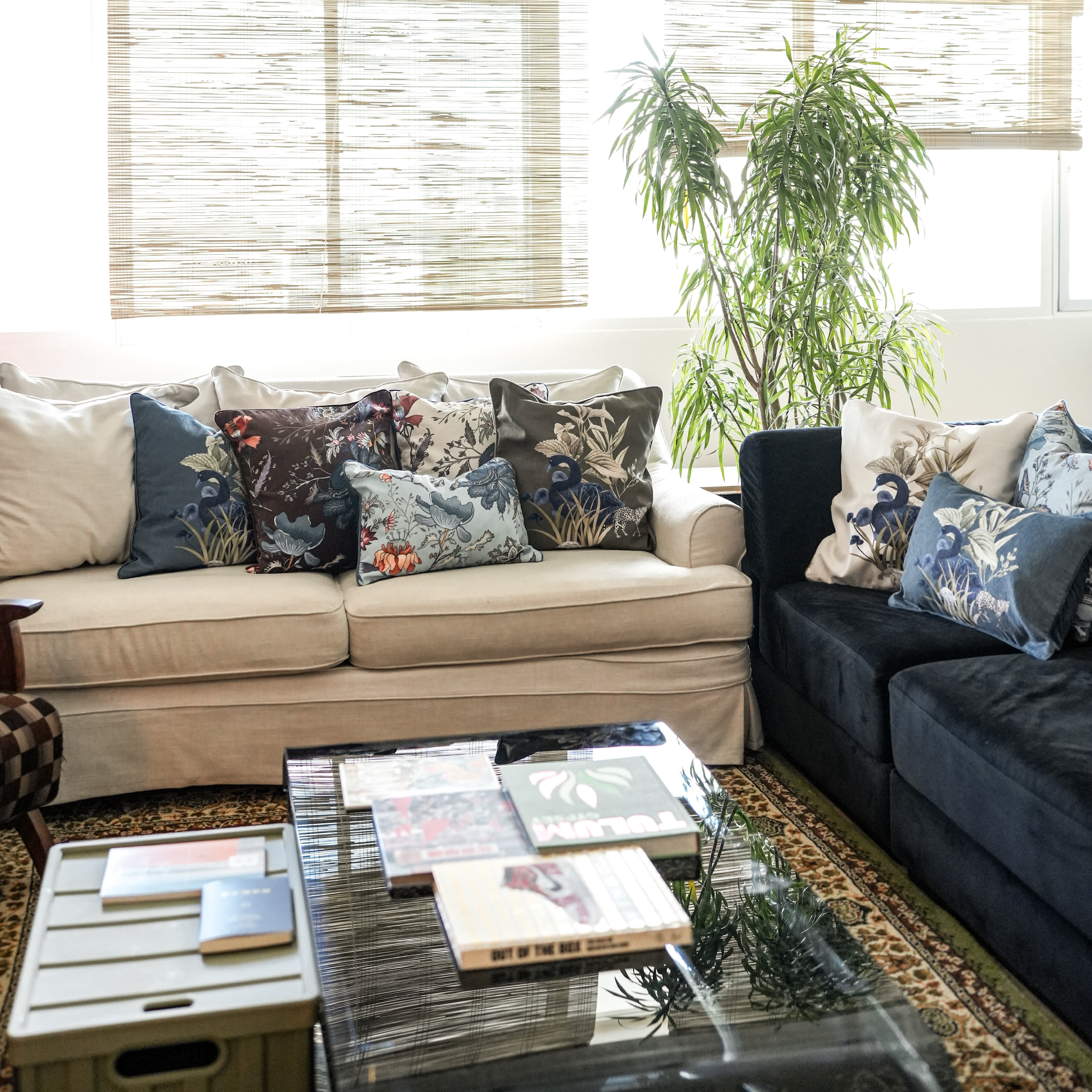 Floretta Beige - Lumbar Pillow Cover