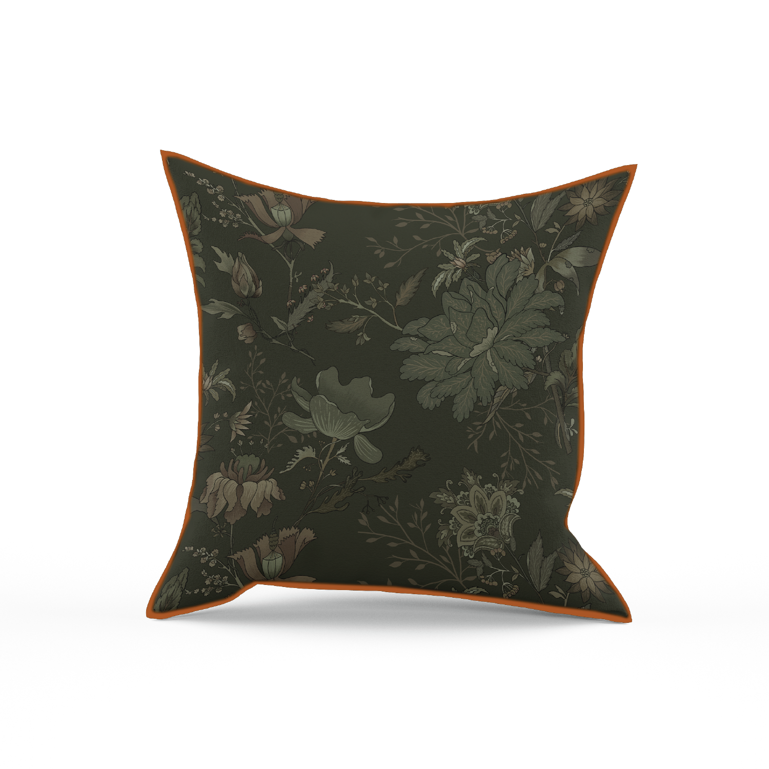 Floretta Olive - Throw Pillow Cover