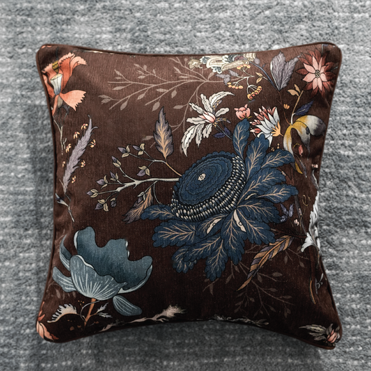 Floretta Brown - Throw Pillow Cover