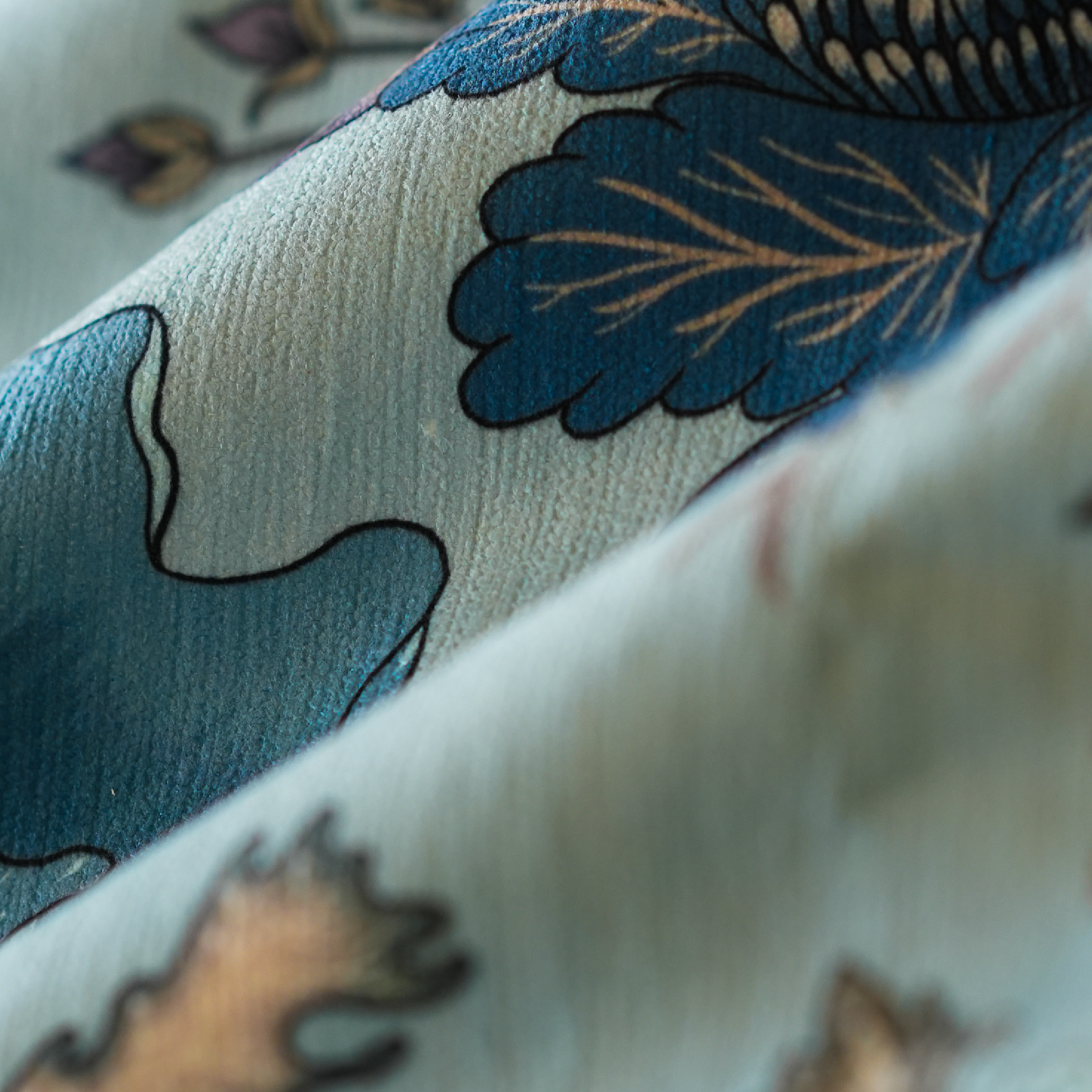 Floretta Light Blue - Lumbar Pillow Cover