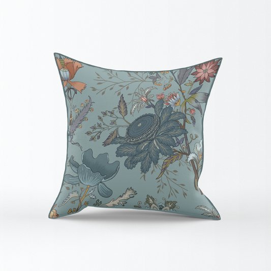 Floretta Light Blue - Throw Pillow Cover