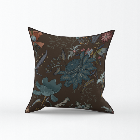 Floretta Brown - Throw Pillow Cover