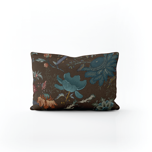 Floretta Brown - Lumbar Pillow Cover